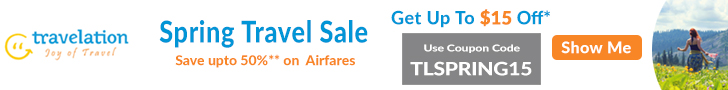 Spectacular Spring Travel Deals. Book now and Get Up To $15 Off* with coupon code TLSPRING15. Hurry! Offer Valid for Limited Period Only.